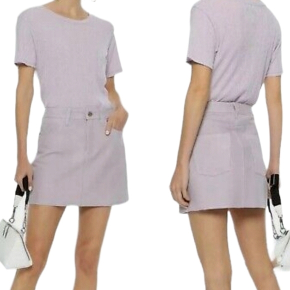 Current/Elliott The Suede 5-Pocket Mini Skirt - Picture 2 of 10